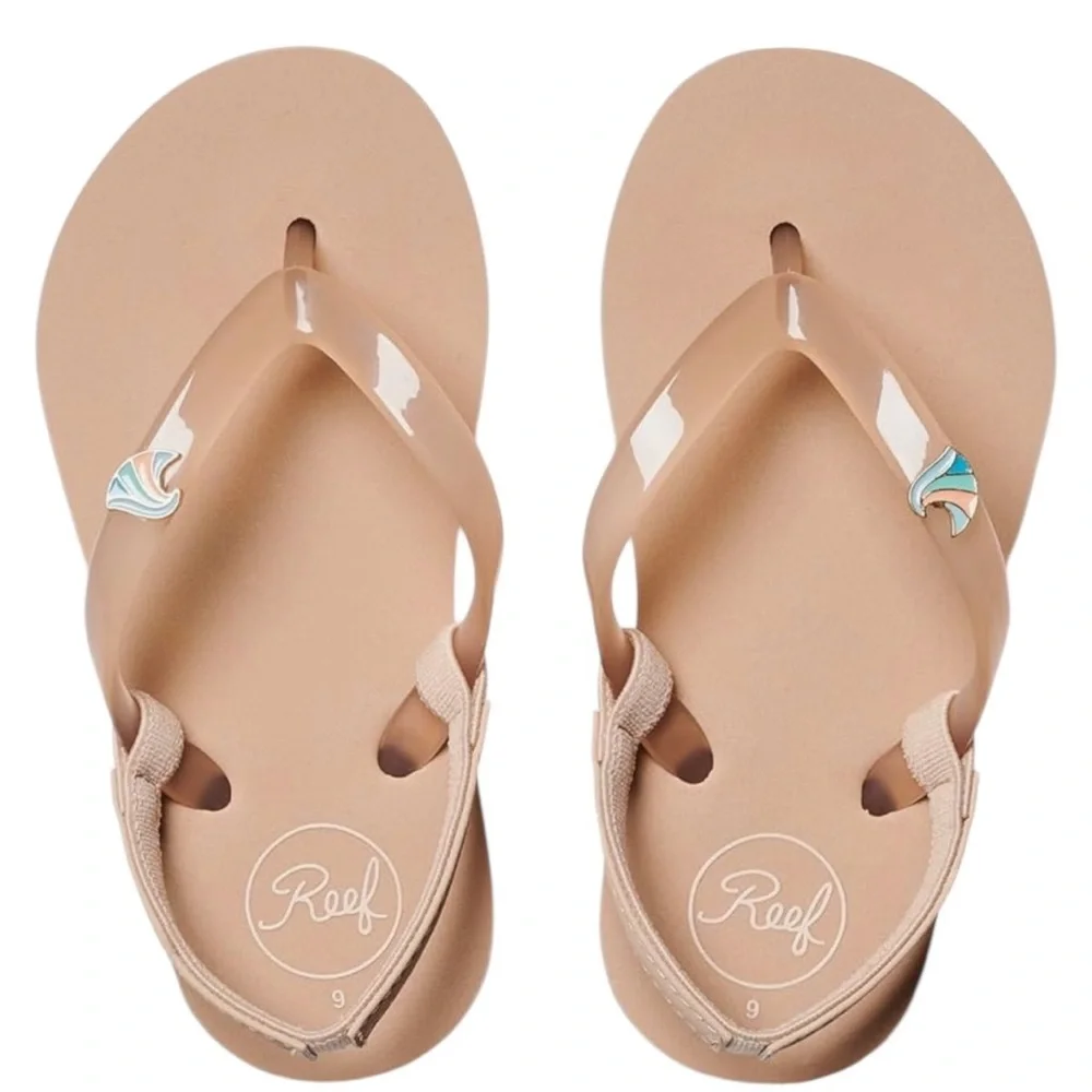Reef Little Kids Tan Sandals Rhinestone Accents Size 5 Toddler - Picture 2 of 10
